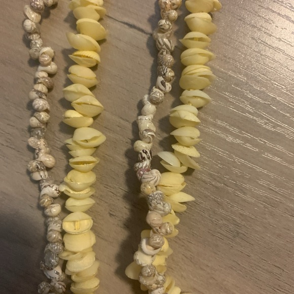 Yellow Shell Bead Double-Strand Necklace - Picture 2 of 3